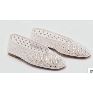 EUC MESH RHINESTONE BALLET FLATS $90 Sz 41/ US 10.5